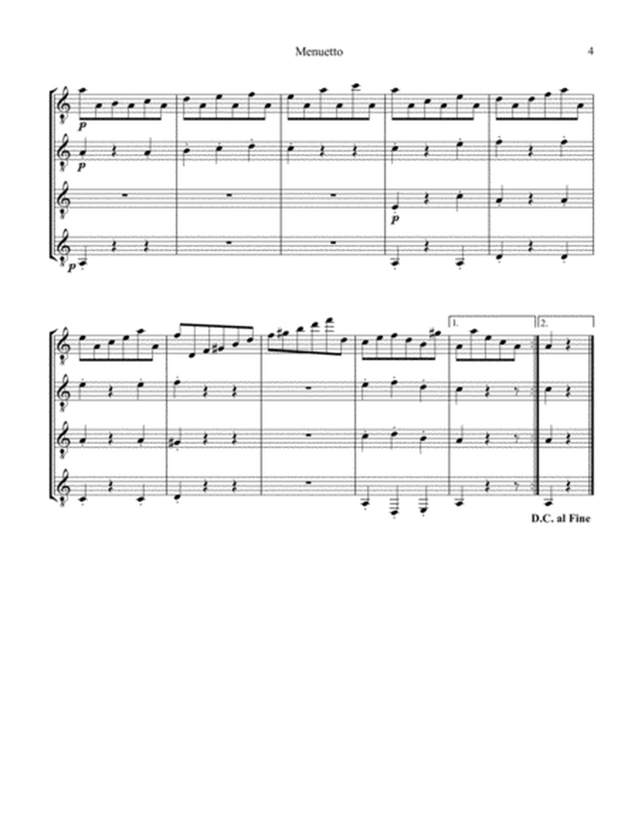 Menuetto from string quartet No. 8 for guitar quartet image number null