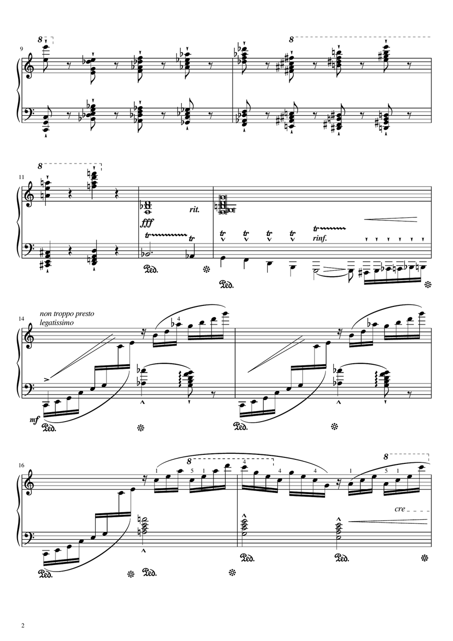 Liszt - Transcendental Etude No.1, S.139 1. Preludio - Original With Fingering - For Piano Solo Piano Method scores gallery preview page 2