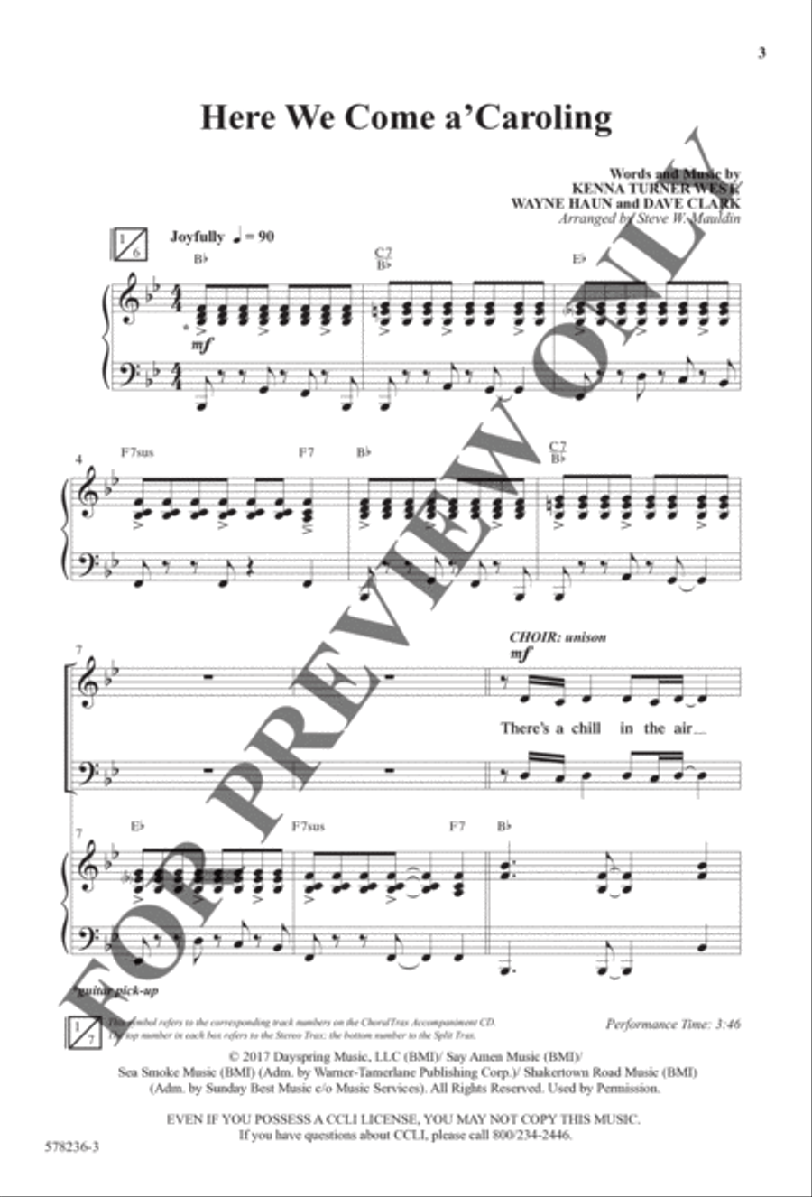 Here We Come a'Caroling - Anthem Choir scores gallery preview page 2
