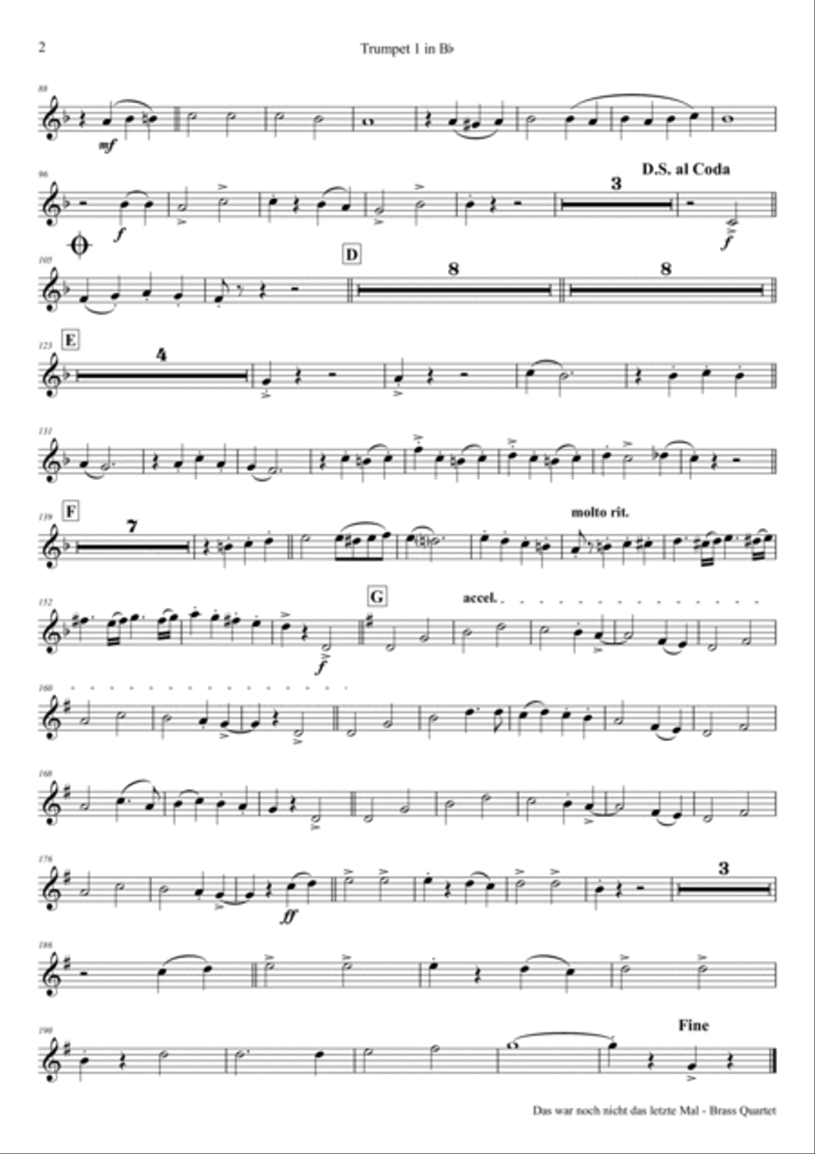 Das war noch nicht das letzte Mal - German Polka - Oktoberfest - Brass Quartet Brass Quartet scores gallery preview page 6