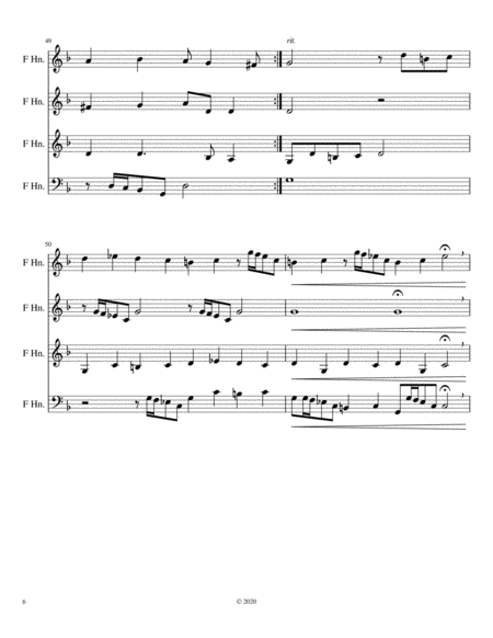 Gabrieli Canzona Per Sonare No. 1 La Spiritata for Horn Quartet image number null
