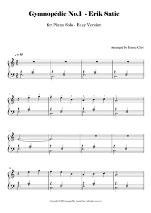 Gymnopédie No.1 - Erik Satie [for Piano Solo - Easy Level]