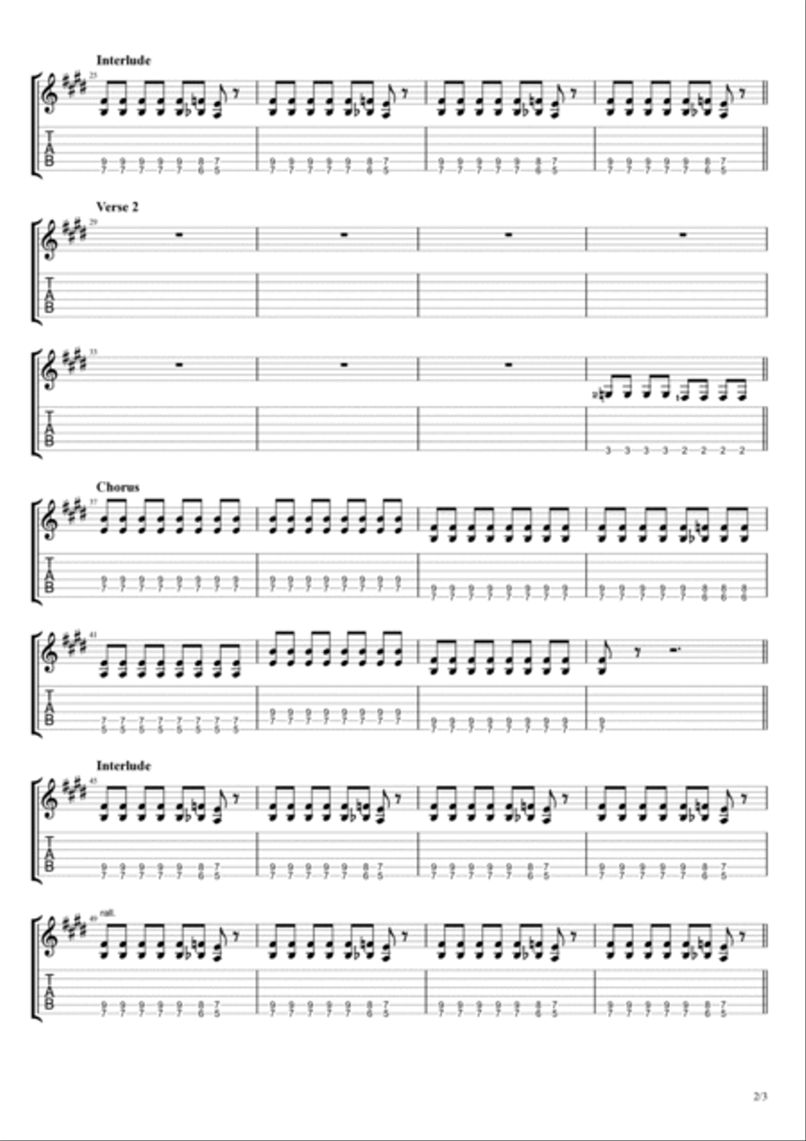 Brutal Brutal Electric Guitar scores gallery preview page 2