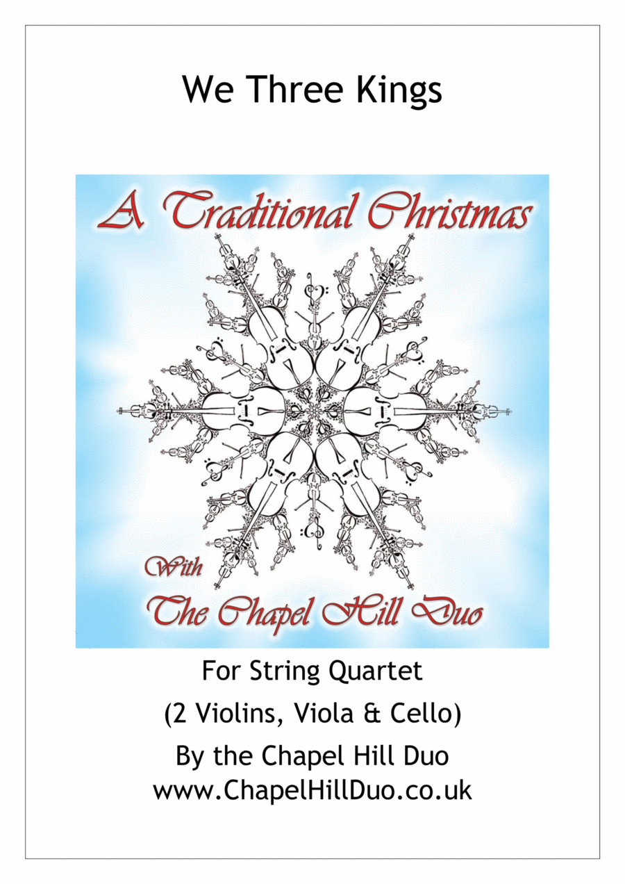 We Three Kings for String Quartet - Full Length arrangement by the Chapel Hill Duo String Quartet scores gallery preview page 1