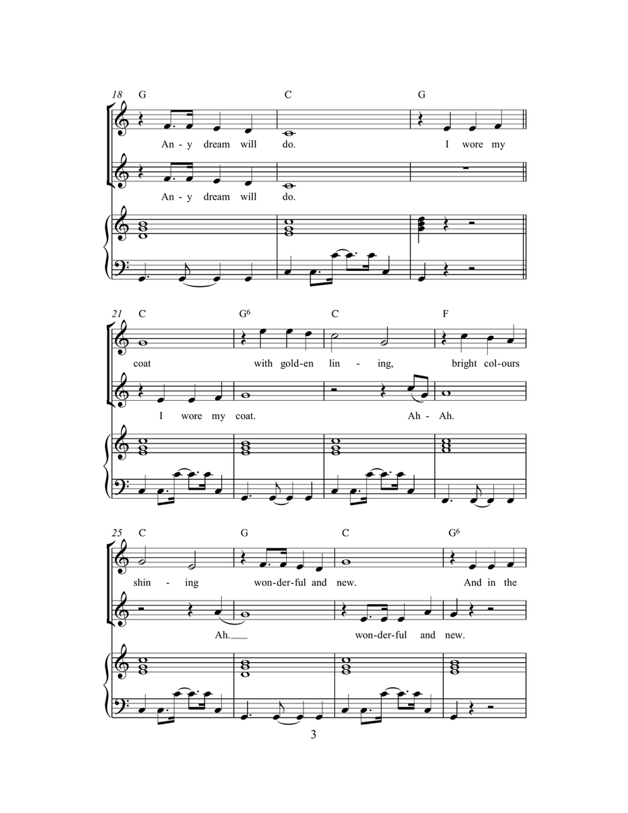 Any Dream Will Do (arr. Rick Hein) 2-Part scores gallery preview page 3