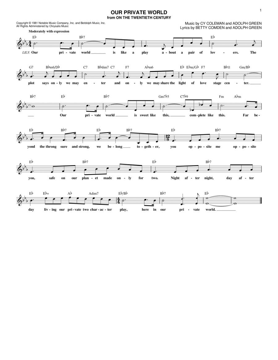 Our Private World Our Private World Piano scores gallery preview page 1