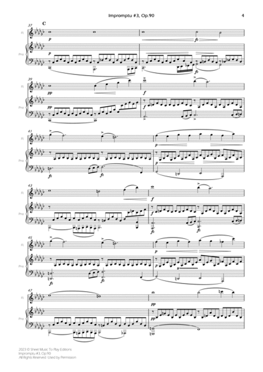 Impromptu No.3, Op.90 - Flute and Piano (Full Score and Parts) image number null