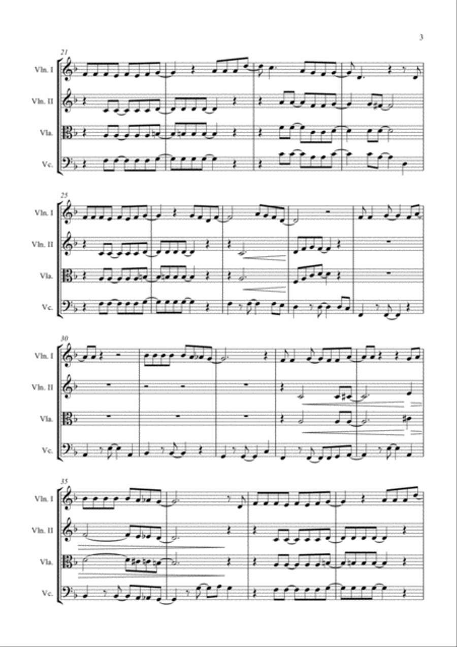 (Sittin' On) The Dock Of The Bay String Quartet scores gallery preview page 3