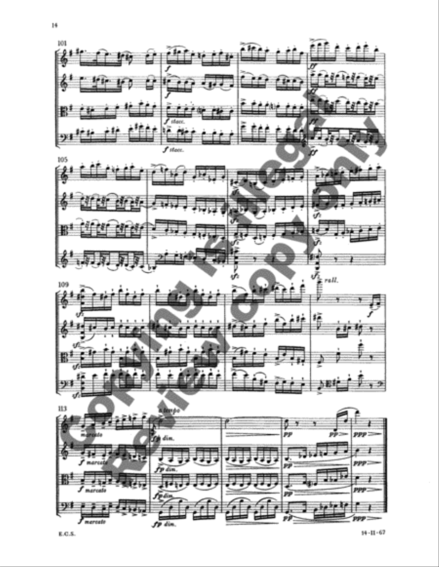 String Quartet No. 2 (Full Score) String Quartet scores gallery preview page 11
