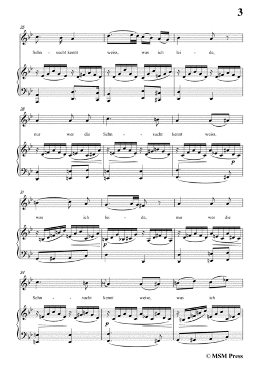 Schubert-Lied der Mignon (earlier Version 1),from 4 Gesänge aus 'Wilhelm Meister',in g minor Voice scores gallery preview page 5
