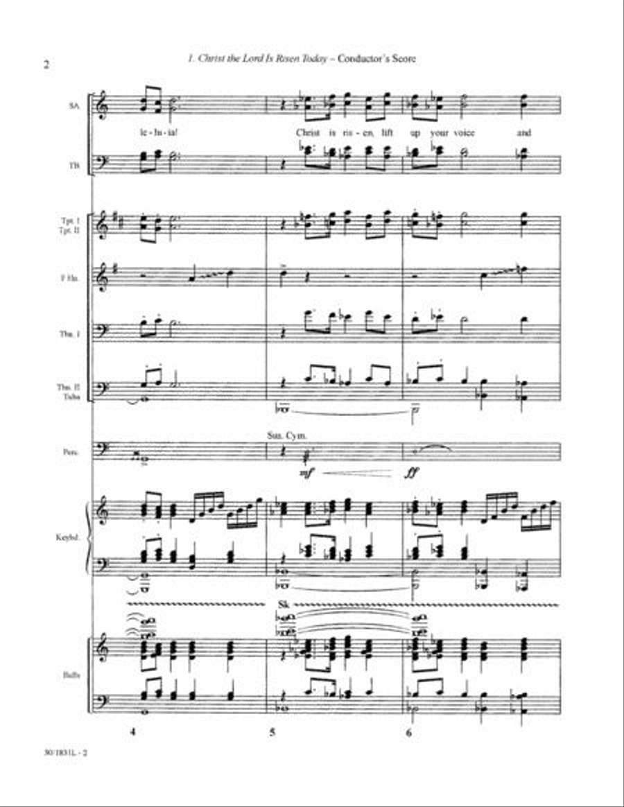 Hymns for Easter - Score & Parts-Brass, Perc, Handbell 5-Octaves scores gallery preview page 3