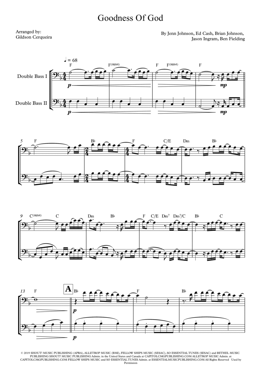 Goodness Of God String Duet scores gallery preview page 1