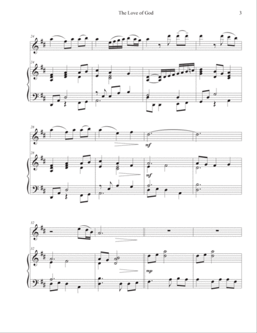 The Love of God (Violin-Piano) Violin Solo scores gallery preview page 3