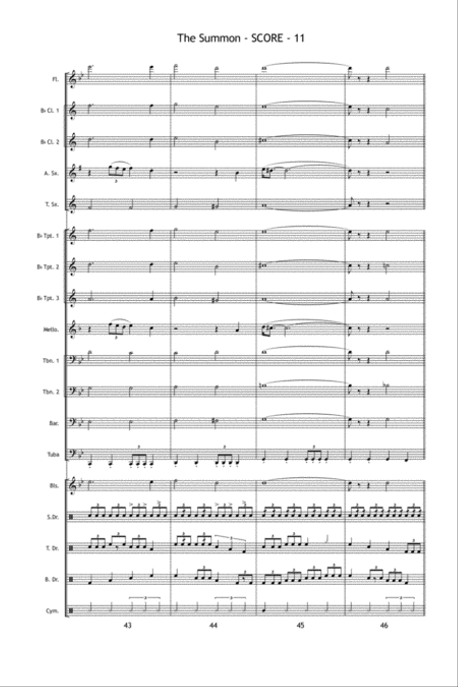 The Summon Marching Band scores gallery preview page 12
