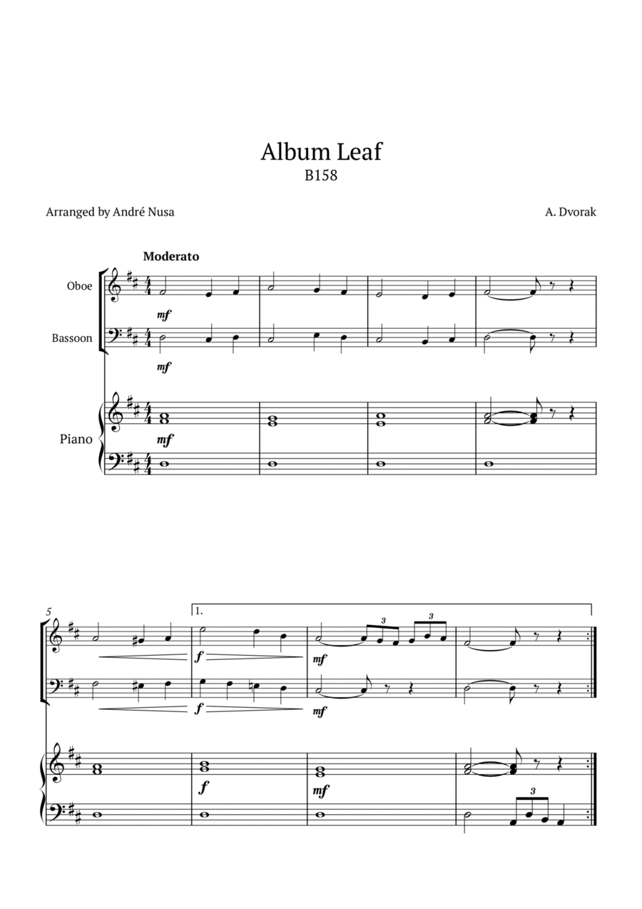 Album Leaf B158 Album Leaf B158 Woodwind Duet scores gallery preview page 1