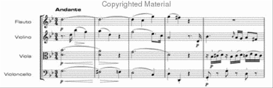 Quartet in B-flat major Op22/1 Flute scores gallery preview page 4