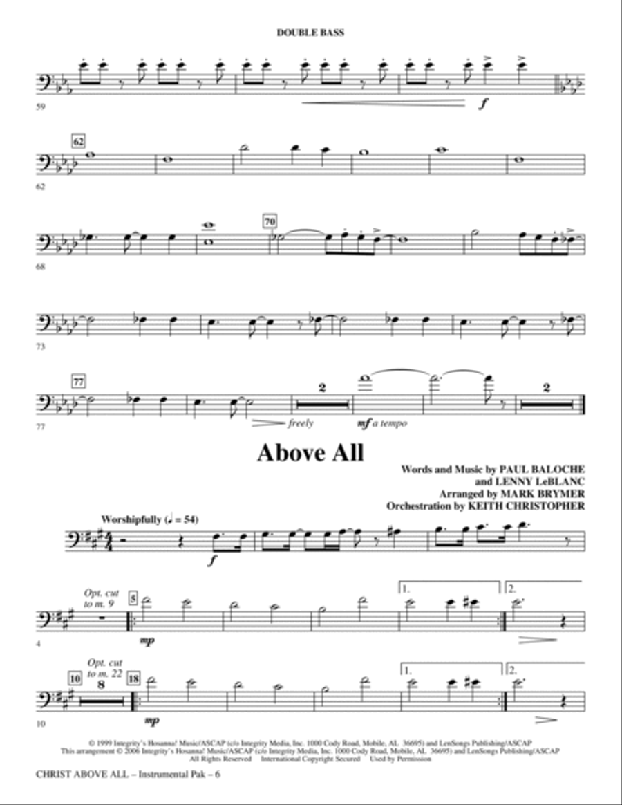Christ Above All - Double Bass Choir scores gallery preview page 6