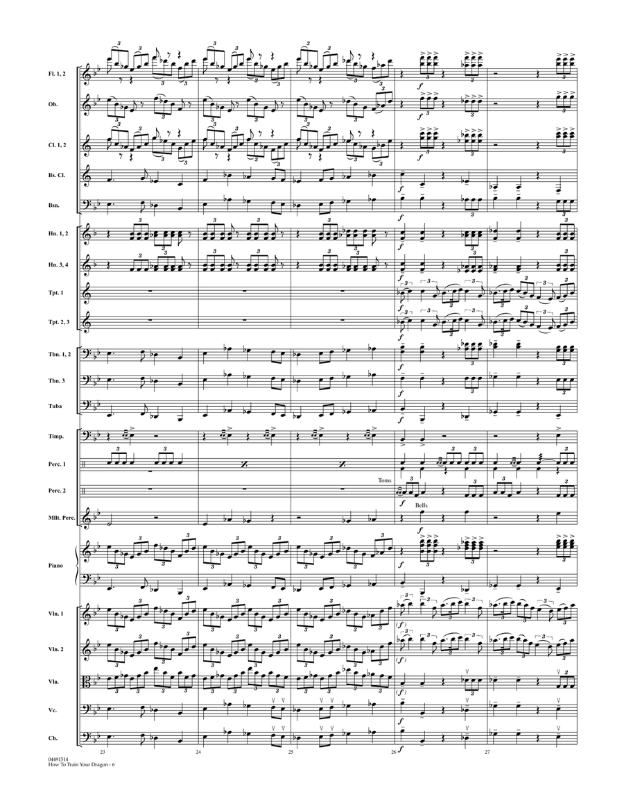 How to Train Your Dragon - Conductor Score (Full Score) Full Orchestra scores gallery preview page 6