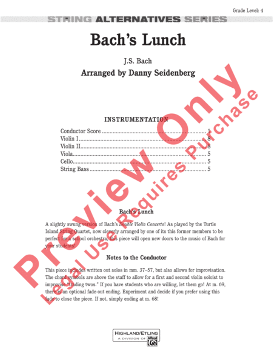 Bach's Lunch Bach's Lunch String Orchestra scores gallery preview page 2