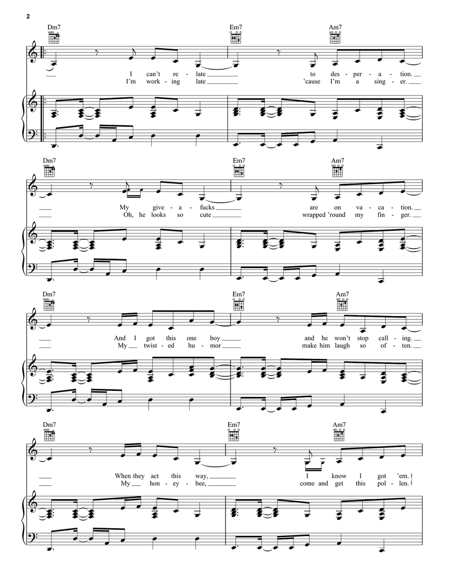 Espresso Piano, Vocal, Guitar scores gallery preview page 2