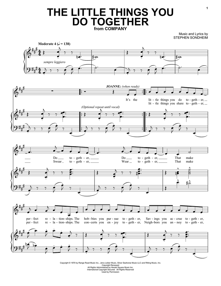 The Little Things You Do Together Guitar scores gallery preview page 1
