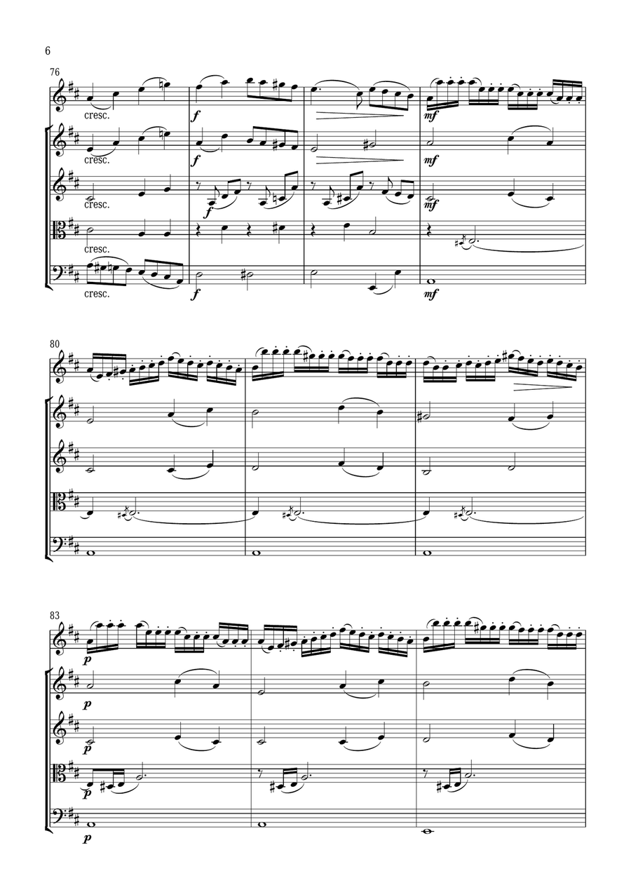Seitz 1st movement from Pupil (Student) Concerto No.5 in D major for Violin and Piano arranged for V String Orchestra scores gallery preview page 6