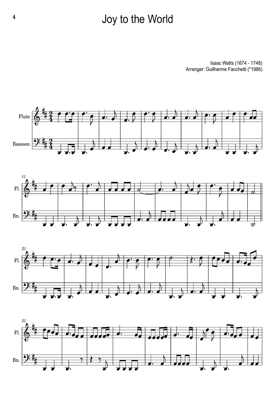 Christmas Classics for Flute and Bassoon. 10 Carols + 1 Bonus. Woodwind Duet scores gallery preview page 4