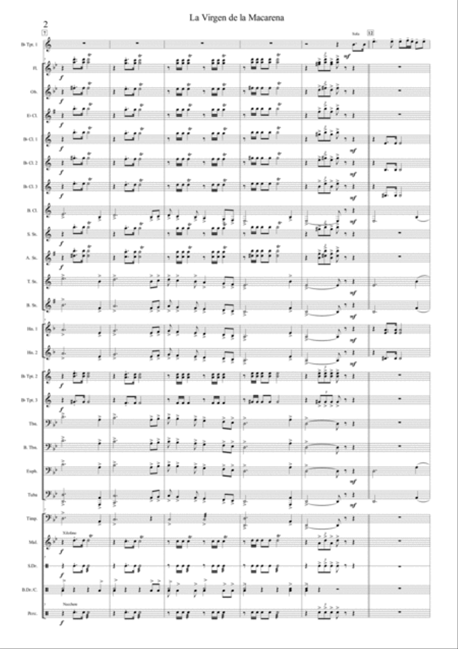 La Virgen De La Macarena Concert Band scores gallery preview page 4