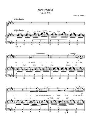 Ave Maria Schubert - Contralto with chords in E