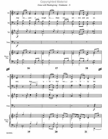 Come with Thanksgiving - Instrumental Ensemble Score and Parts