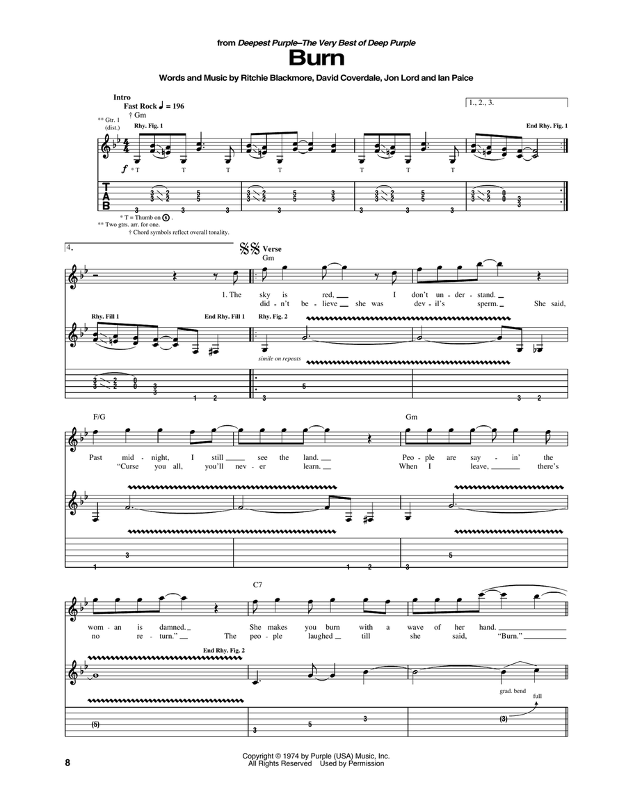 Burn Electric Guitar scores gallery preview page 1