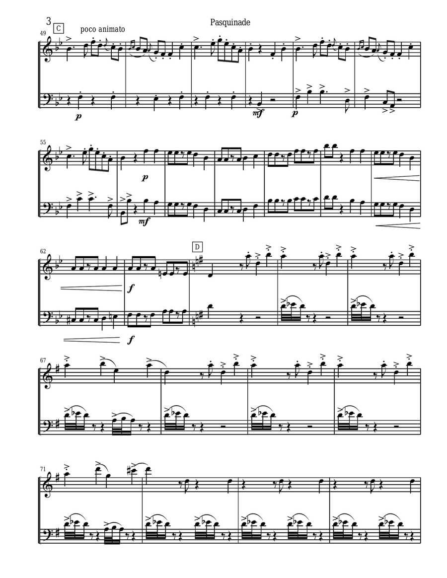 Pasquinade (Lampoon) by Gottschalk set for flute and bassoon duet Woodwind Duet scores gallery preview page 4