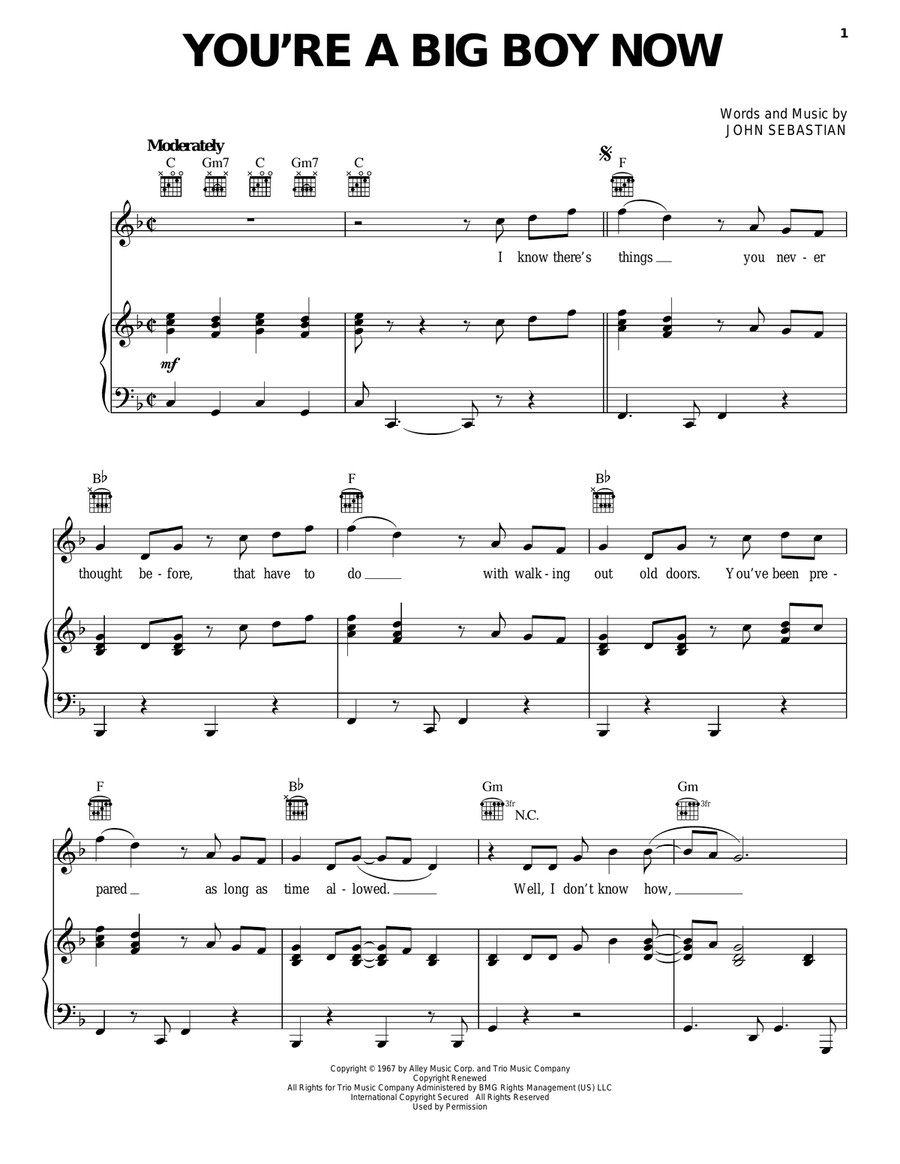 You're A Big Boy Now Acoustic Guitar scores gallery preview page 1