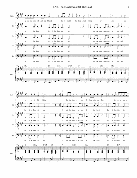 I Am The Maidservant Of The Lord (SATB) image number null