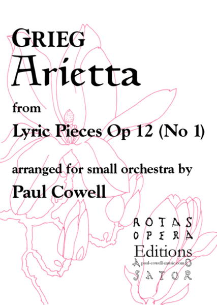 GRIEG Arietta arranged for small orchestra image number null