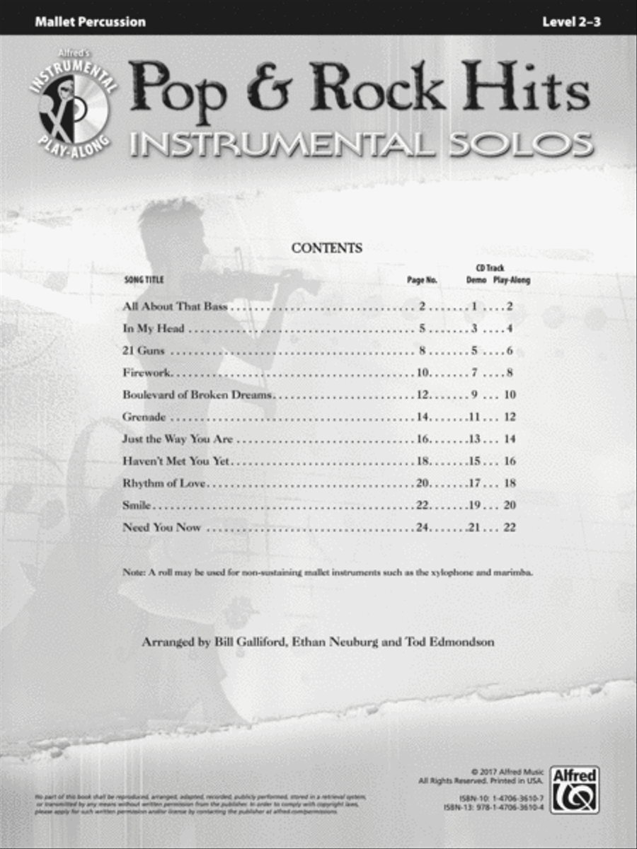 Pop & Rock Hits Instrumental Solos Percussion scores gallery preview page 2
