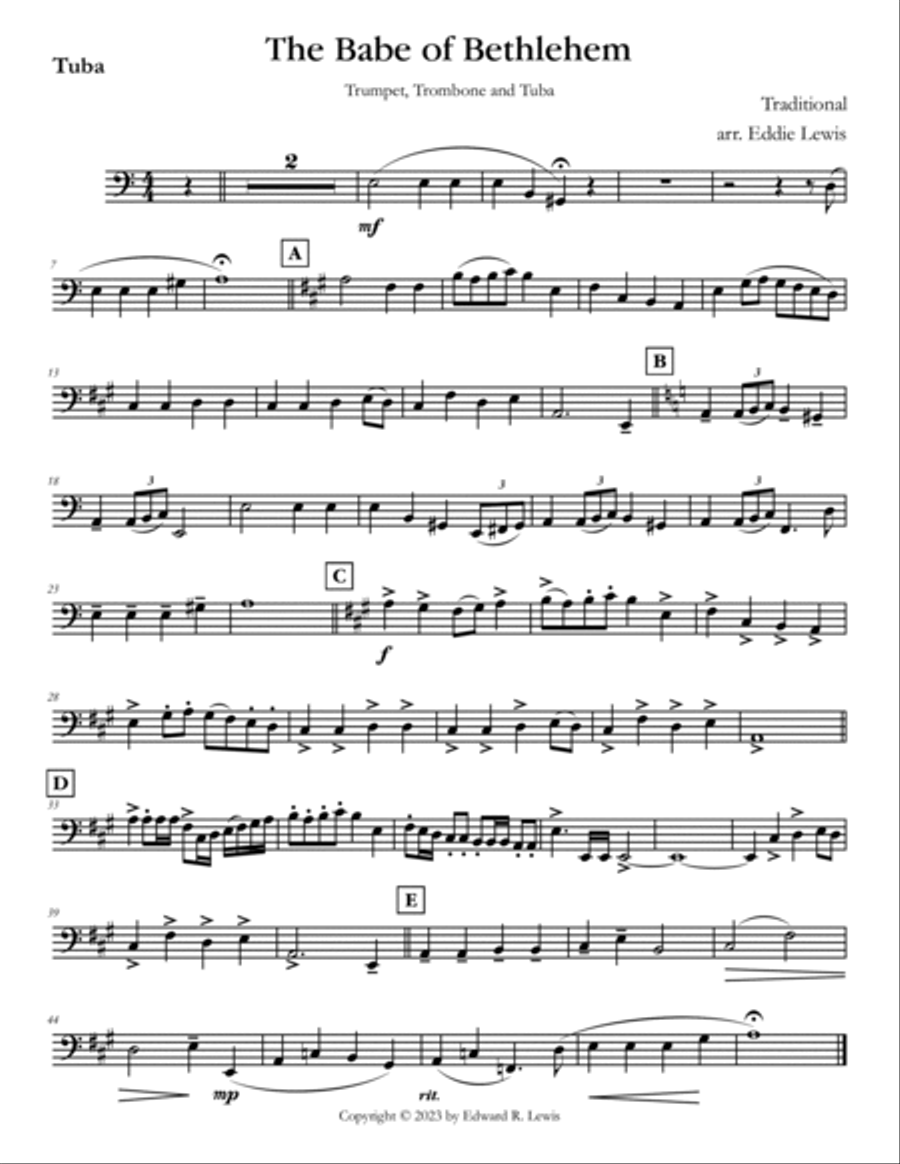 The Babe of Bethlehem Brass Trio Christmas Brass Trio scores gallery preview page 4