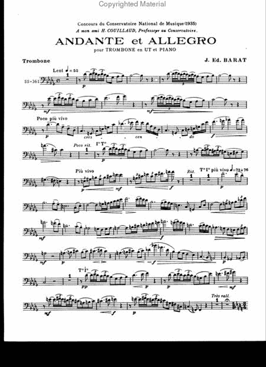 Andante and Allegro Baritone Horn scores gallery preview page 2