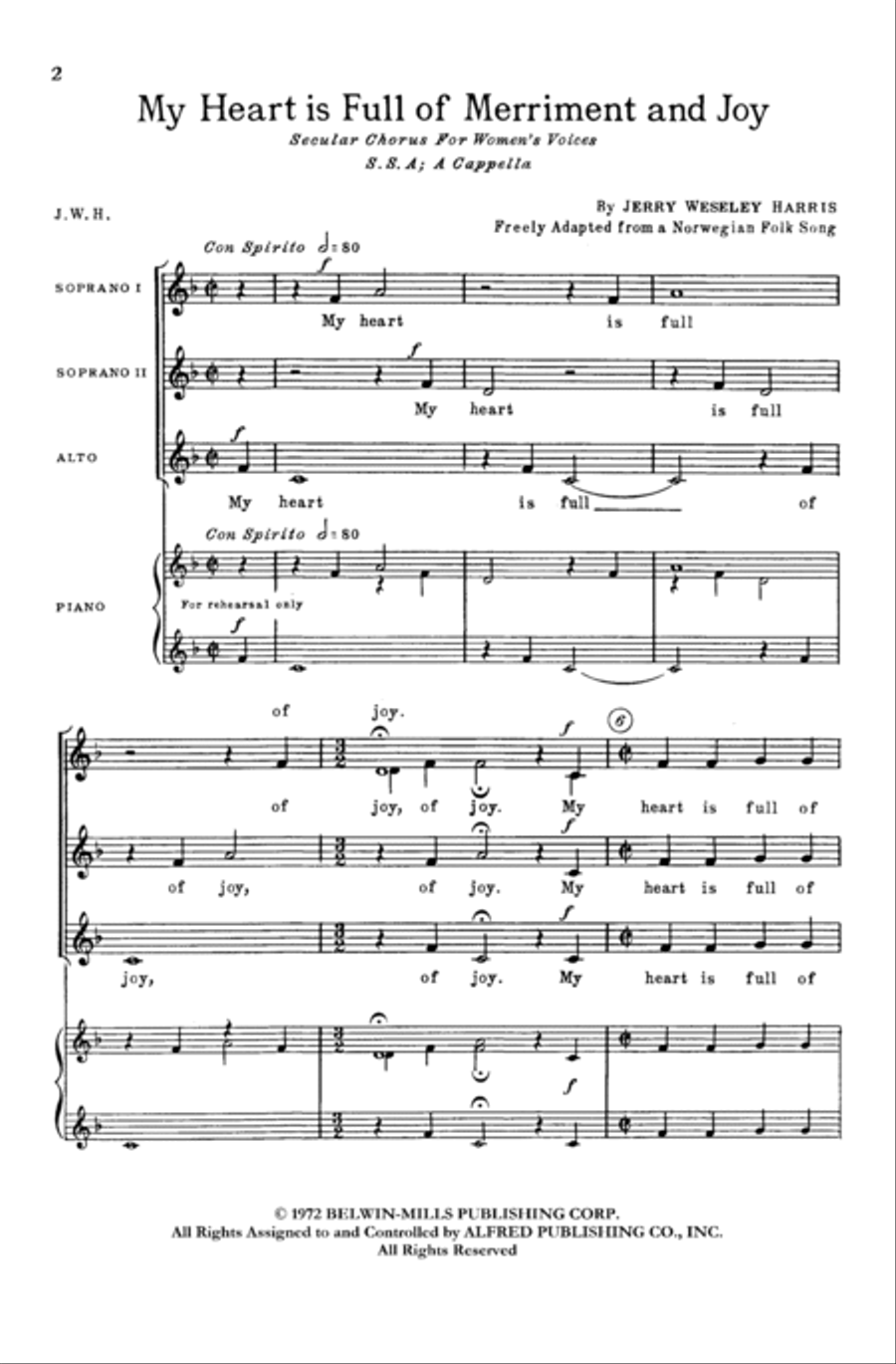 My Heart Is Full of Merriment and Joy Women's Choir scores gallery preview page 2