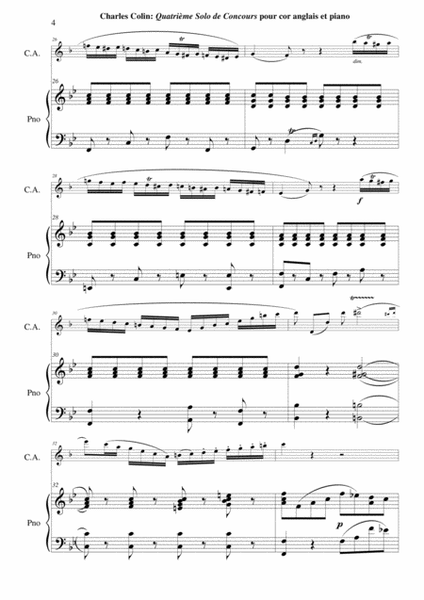 Charles Colin: Quatrième Solo de Concours, Opus 44 arranged for english horn and piano