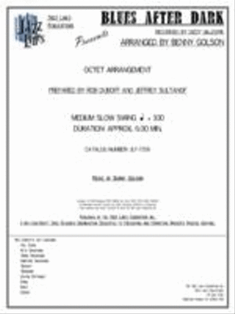 Blues After Dark Set of Parts scores gallery preview page 1