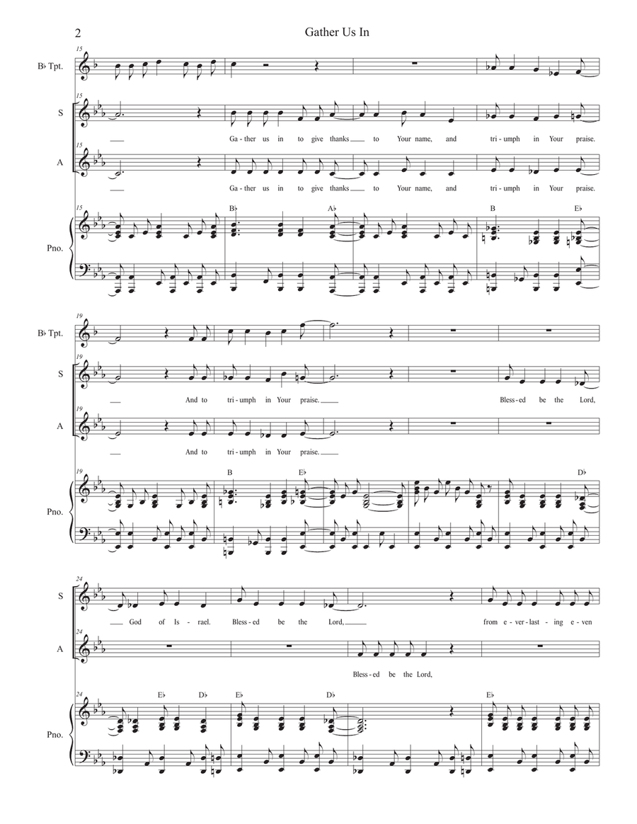 Gather Us In (Duet for Soprano and Alto solo) Alto Voice scores gallery preview page 2