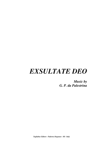 EXSULTATE DEO - by G.PL da Palestrina - For SATTB Choir image number null