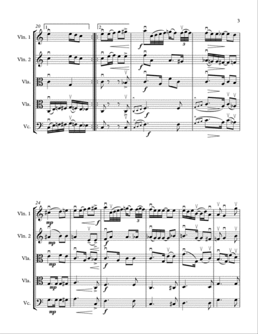 Solace - A Mexican Serenade String Quartet scores gallery preview page 3