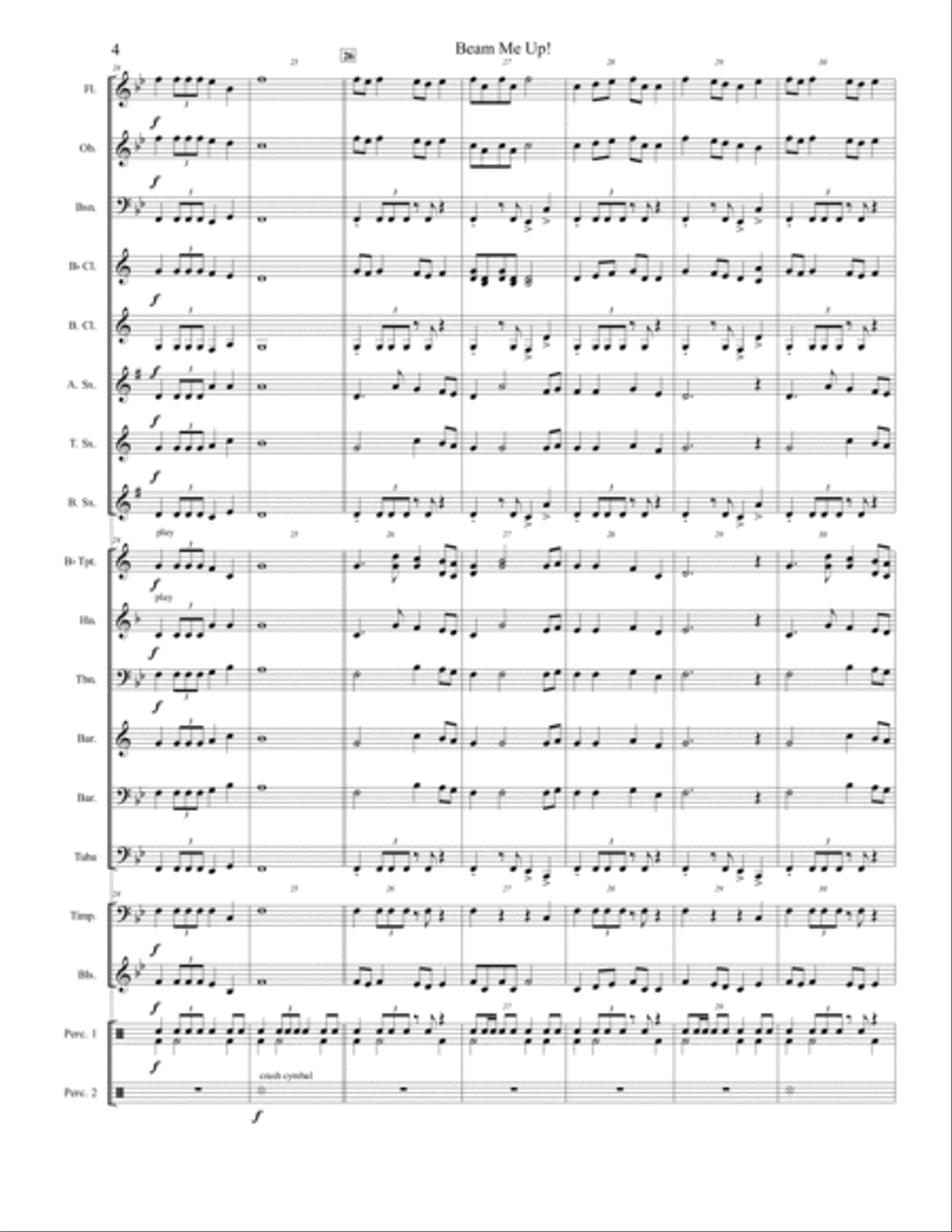 Beam Me Up! (Beginner Concert Band - Grade 1) Concert Band scores gallery preview page 4