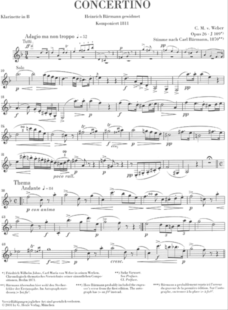 Concertino, Op. 26 Clarinet Solo scores gallery preview page 3