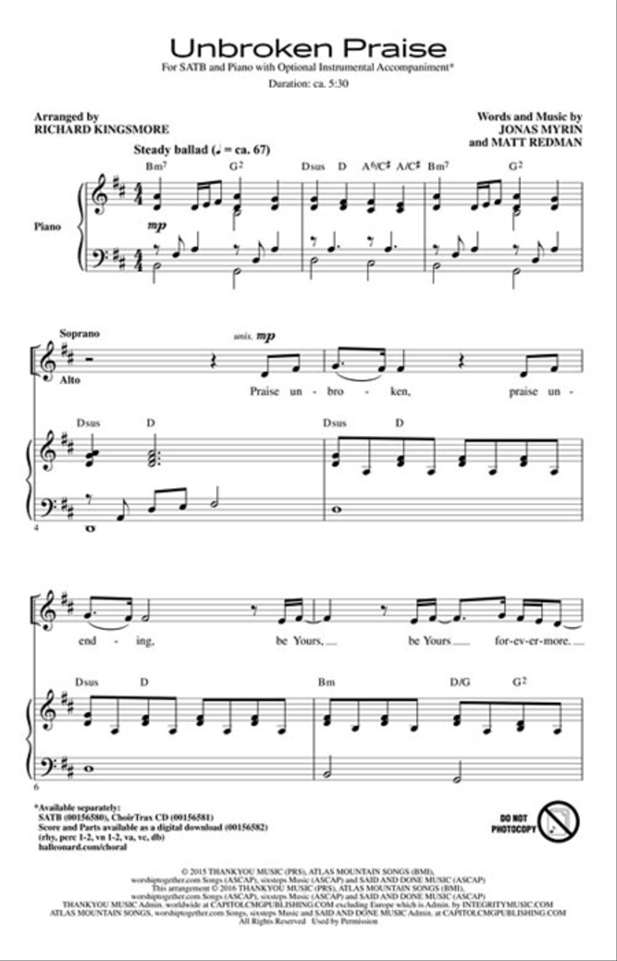 Unbroken Praise Choir scores gallery preview page 2