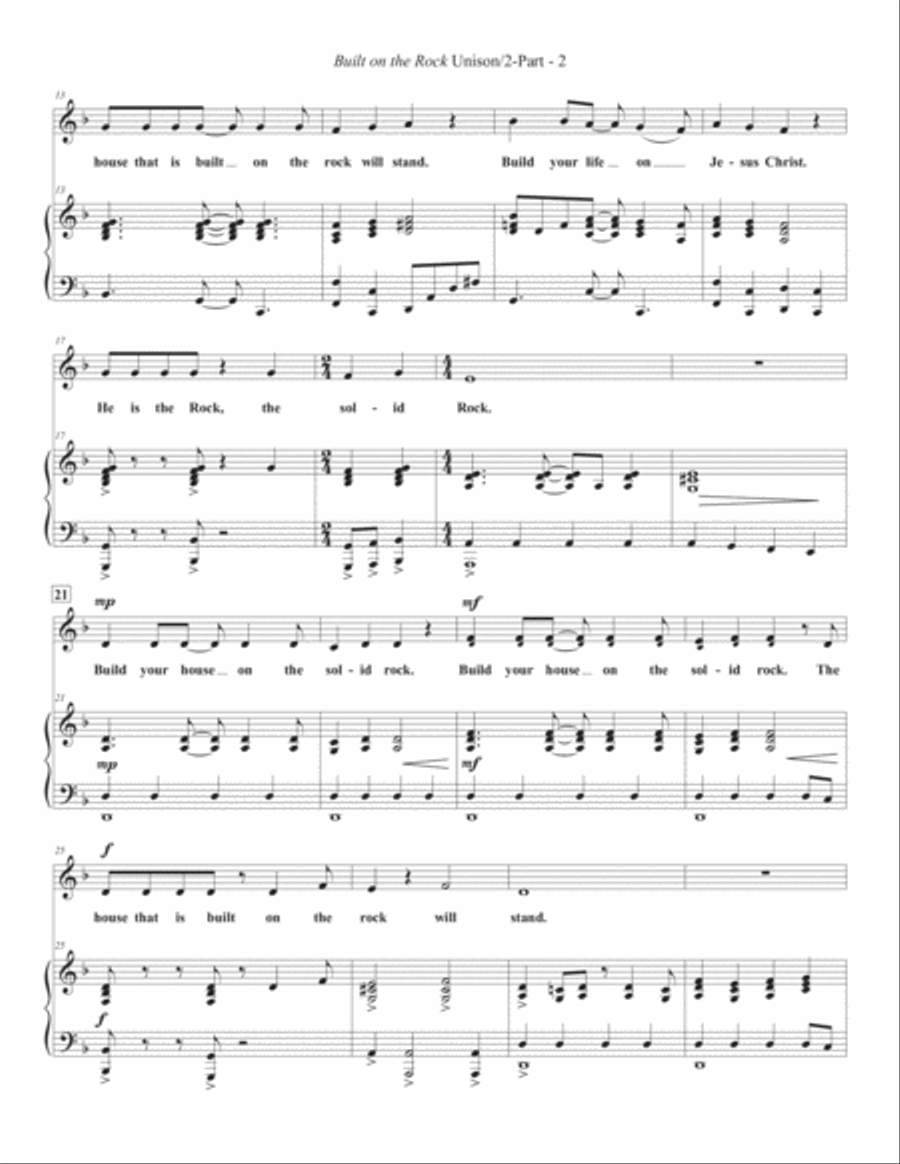 Built On The Rock Unison Choir scores gallery preview page 3
