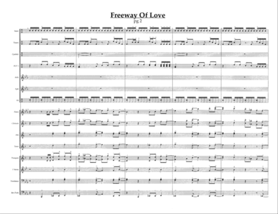 Freeway Of Love w/Tutor Tracks Percussion Ensemble scores gallery preview page 4