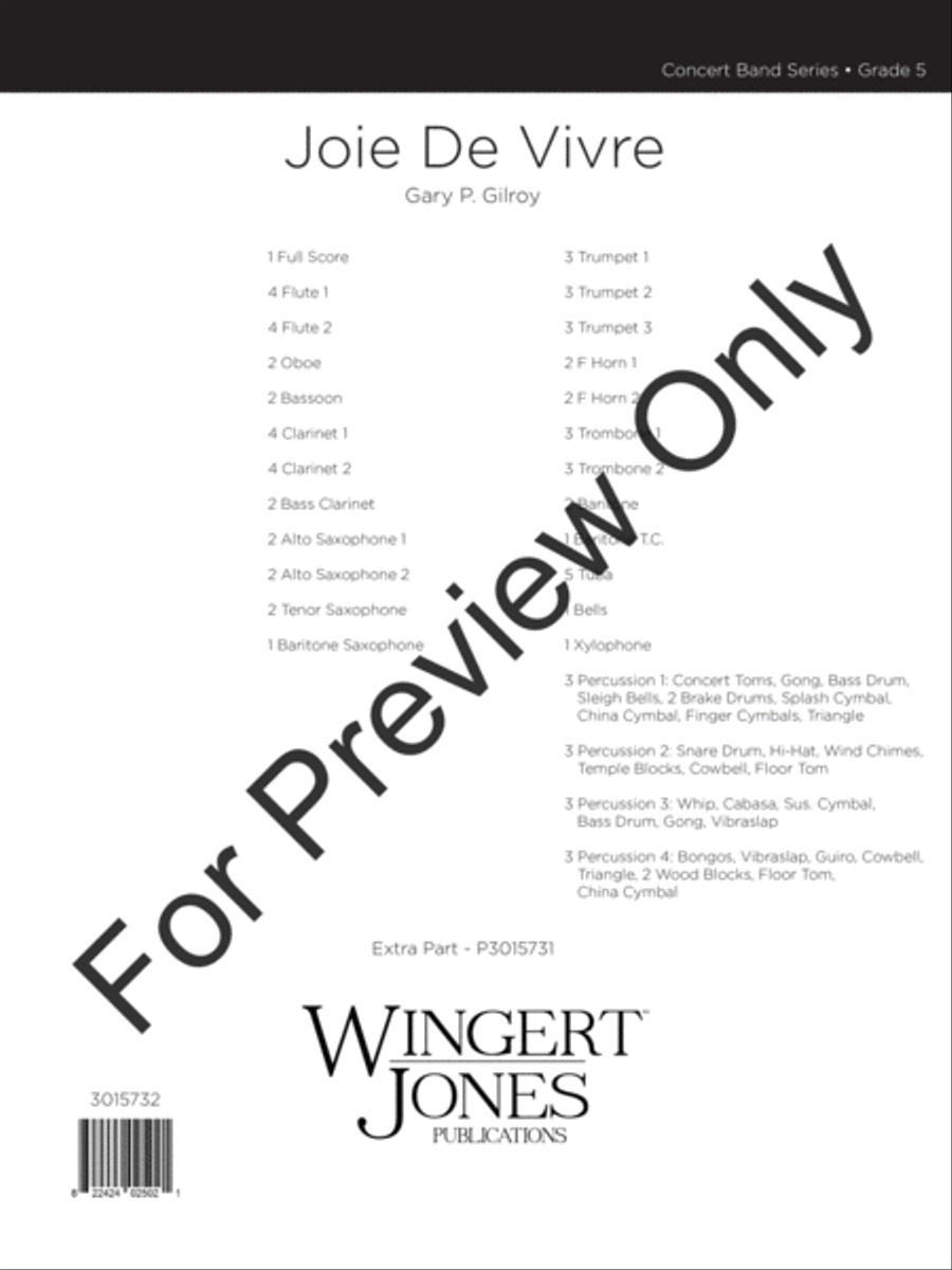 Joie De Vivre Concert Band scores gallery preview page 2